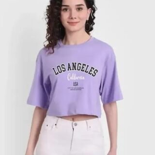Women Oversize printed crop Top by Illuminati Fashion