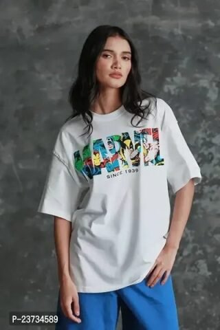 Casual wear Loose oversize Printed cotton T- shirt for Women/Girls by ILLUMINATI FASHION